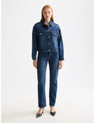 Cropped Denim Jacket full model shot showing overall fit by Scotch & Soda