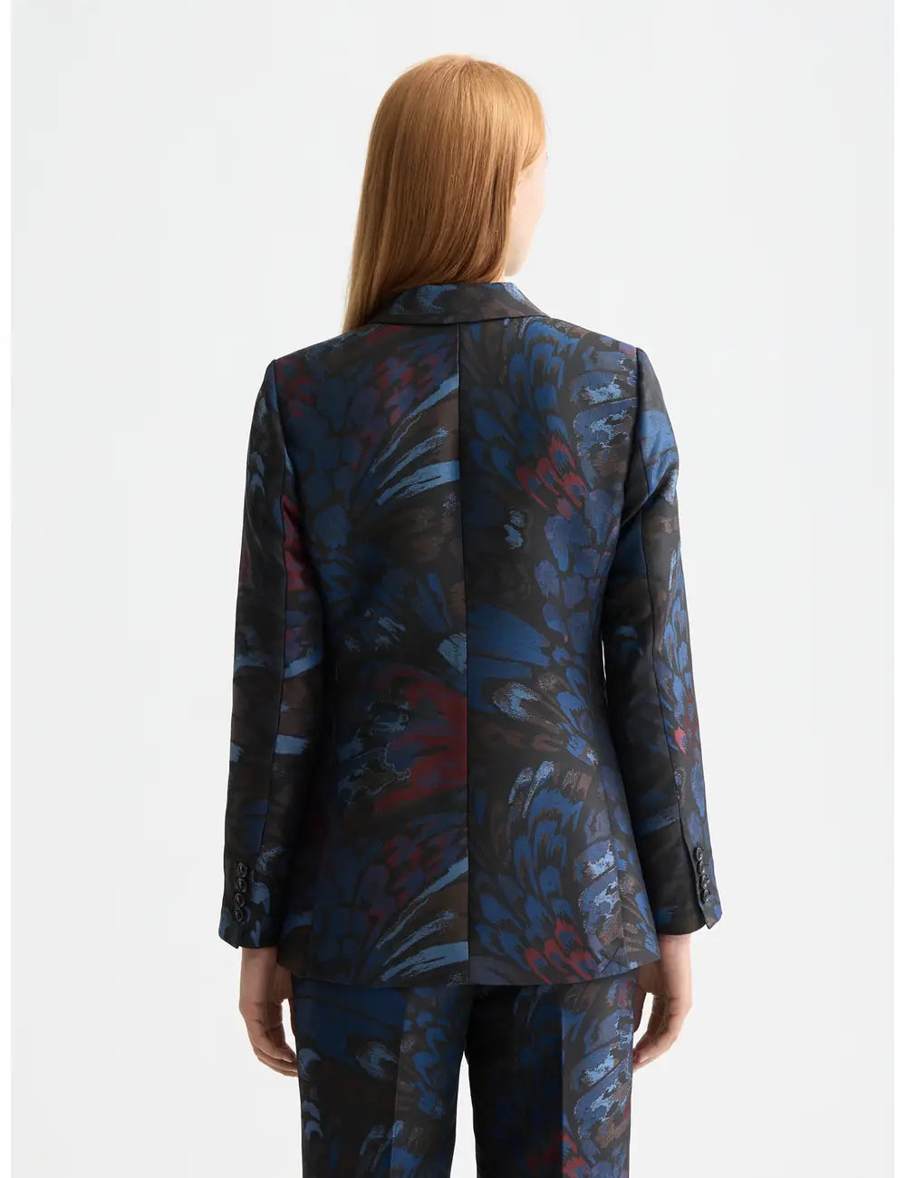 Jacquard Blazer Pheasant detail shot showing fabric and craftsmanship by Scotch & Soda