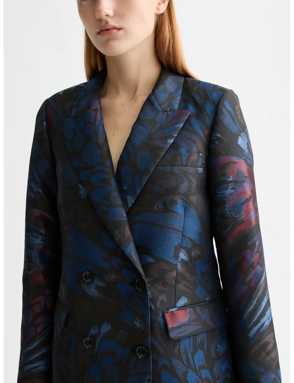 Jacquard Blazer Pheasant detail view by Scotch & Soda