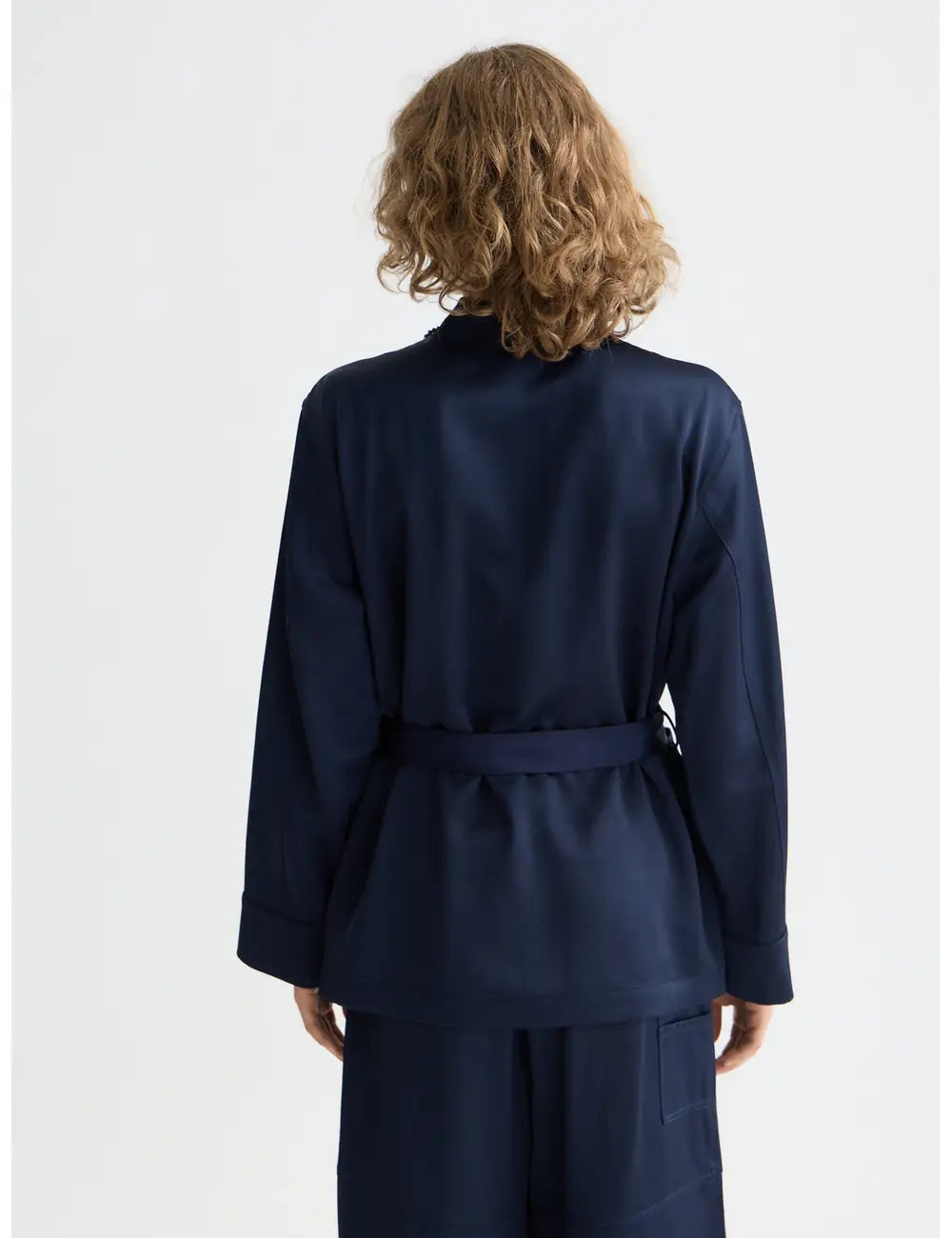 Satin Blazer Peacoat detail shot showing fabric and craftsmanship by Scotch & Soda