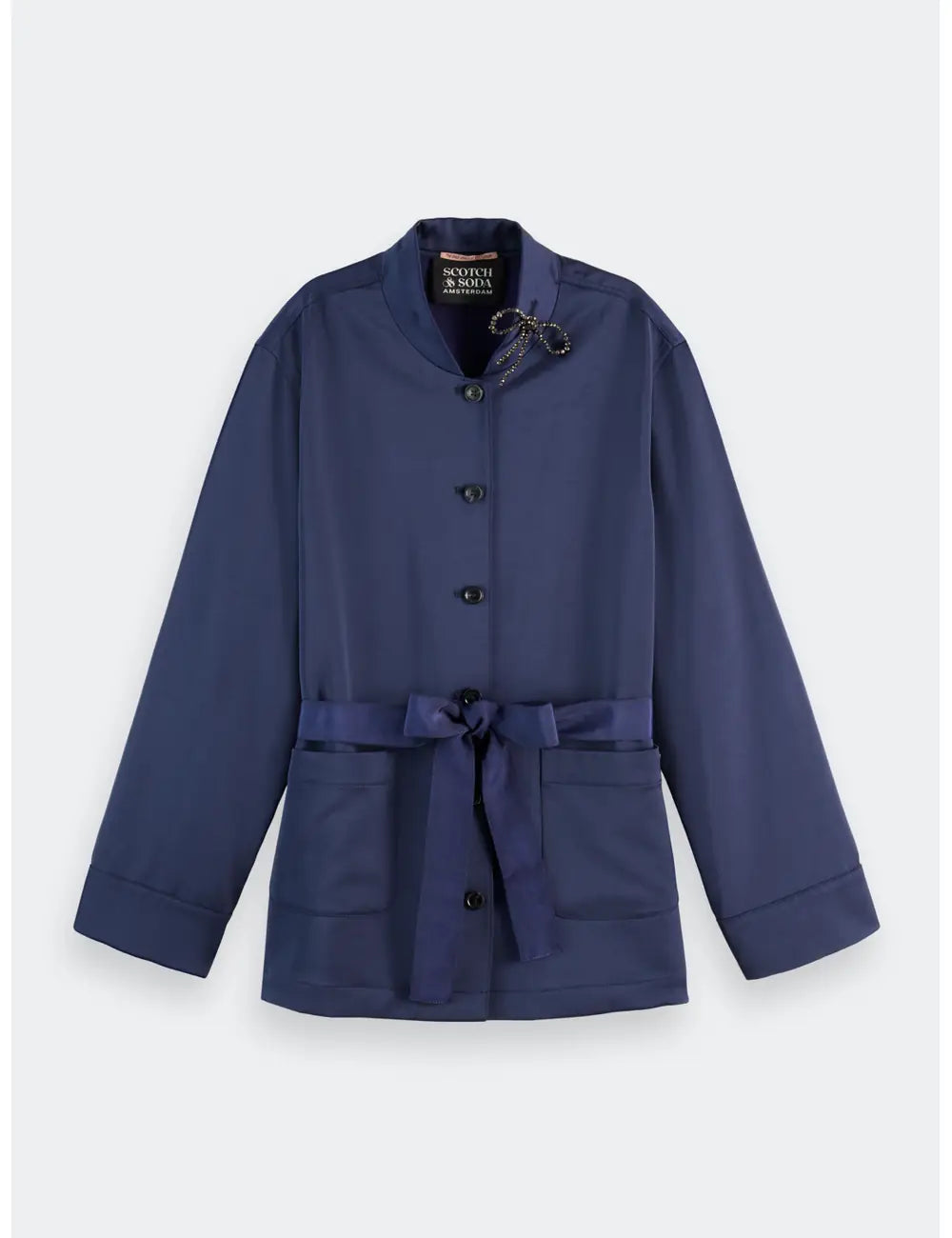 Satin Blazer Peacoat flat lay front view by Scotch & Soda