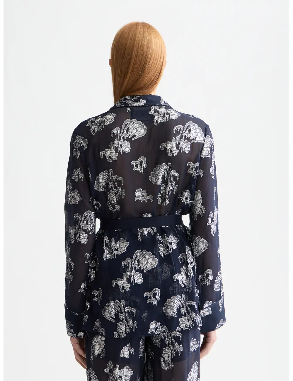 Festive Pyjama Blazer detail shot showing fabric and craftsmanship by Scotch & Soda