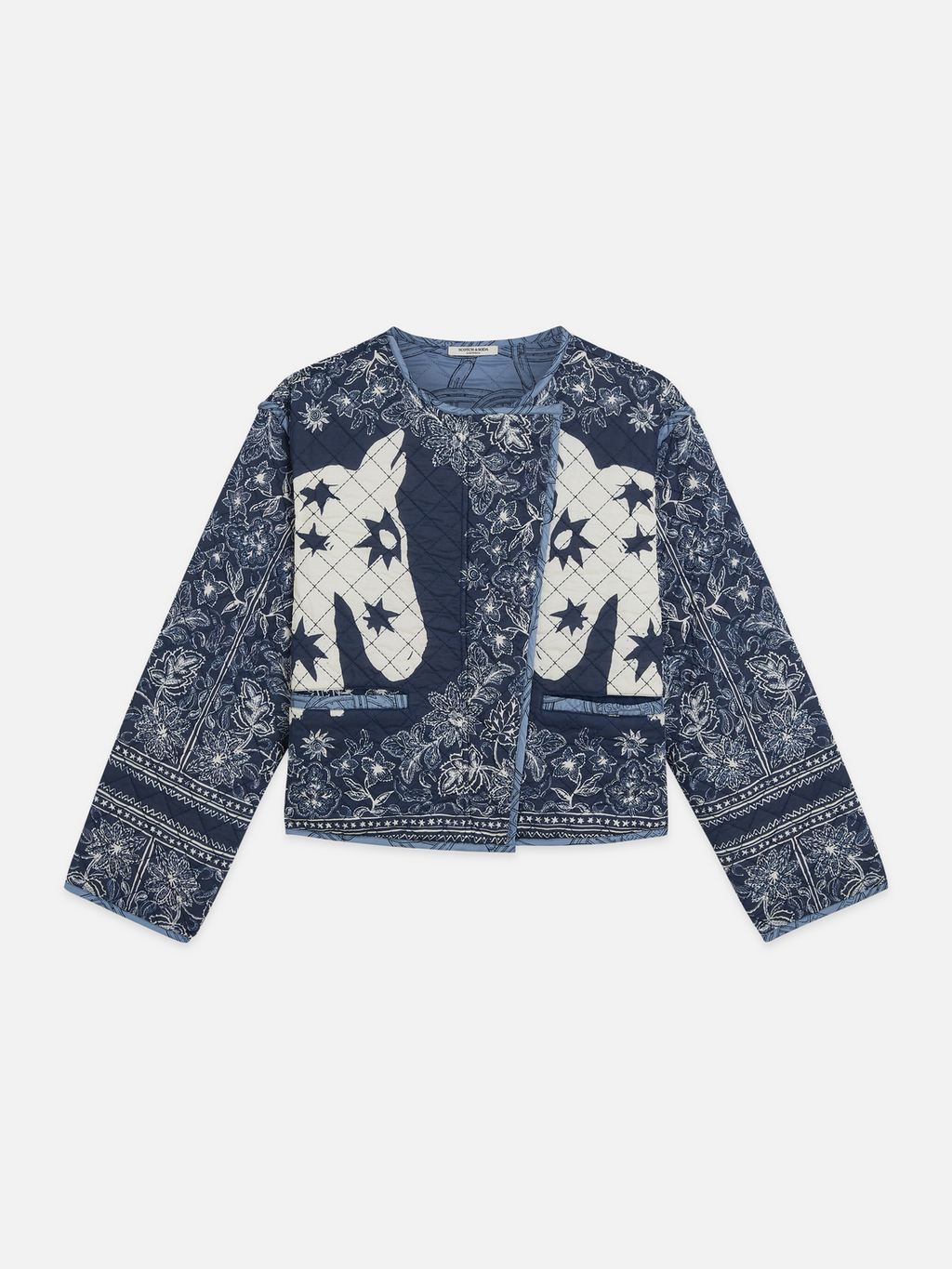 Reversible printed quilted jacket