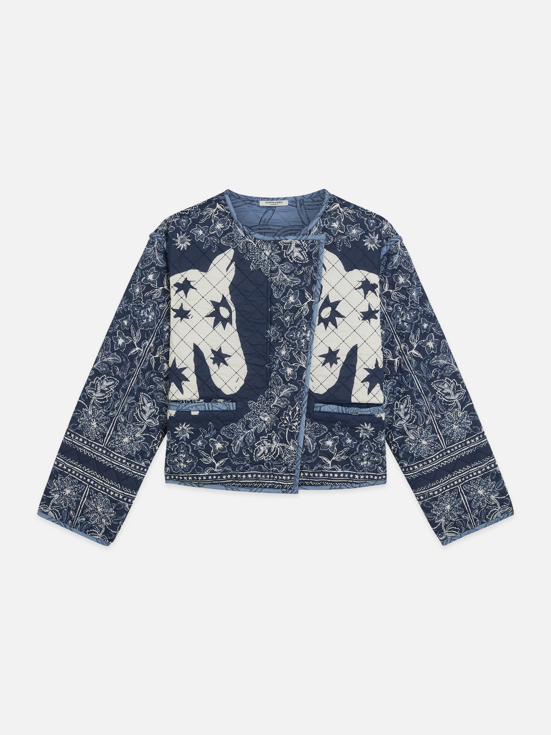 Reversible printed quilted jacket