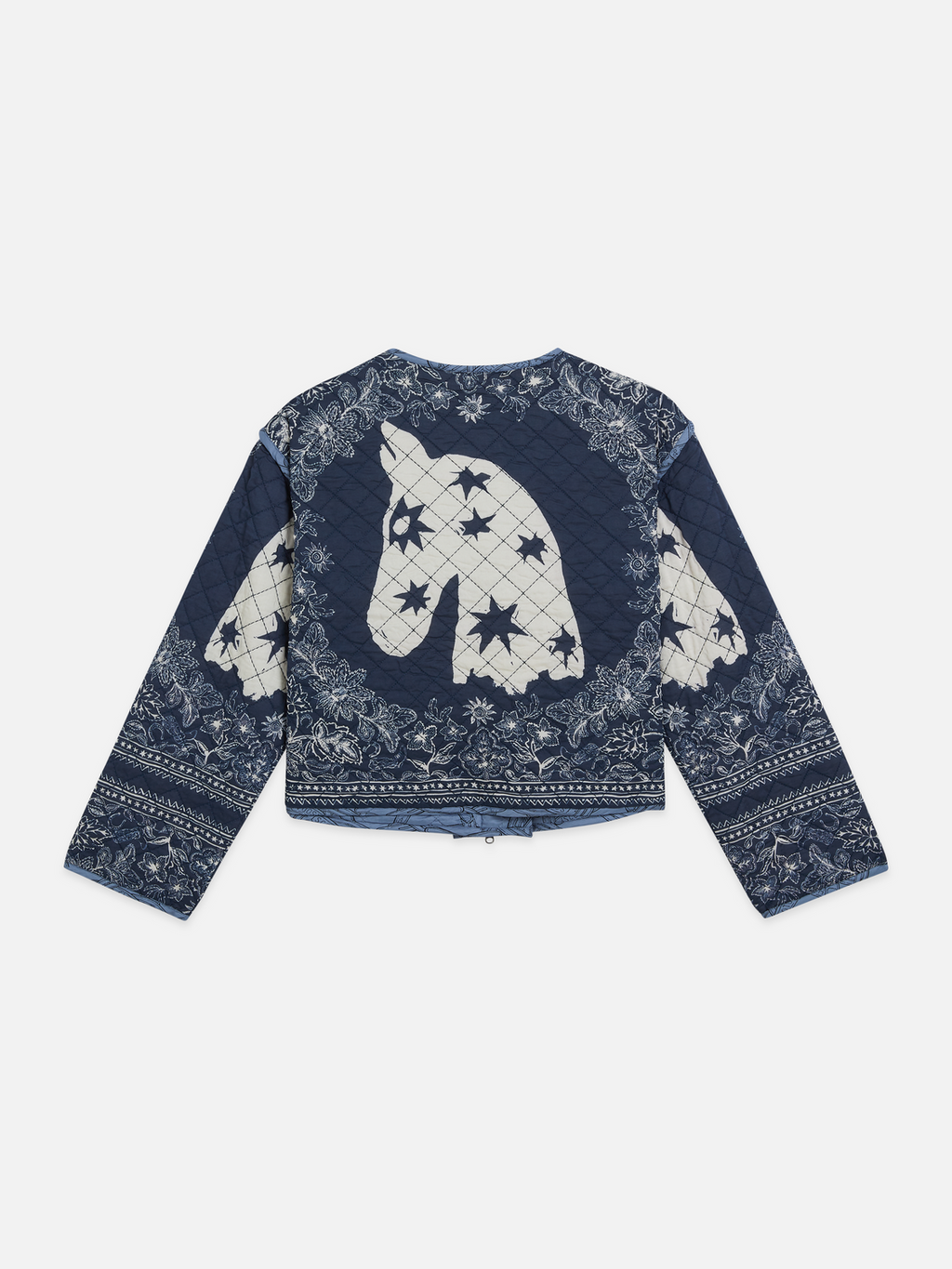 Reversible printed quilted jacket