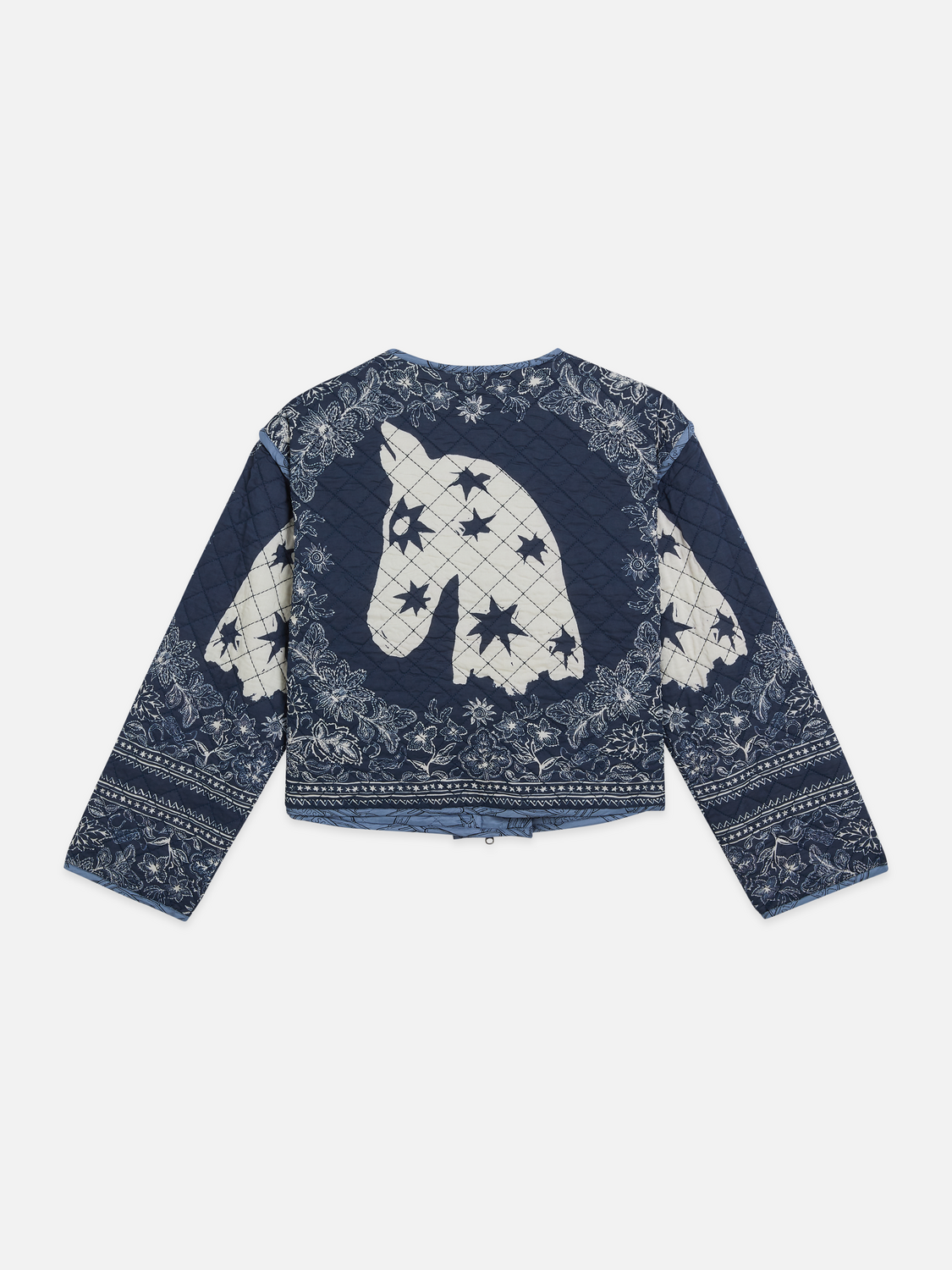 Reversible printed quilted jacket