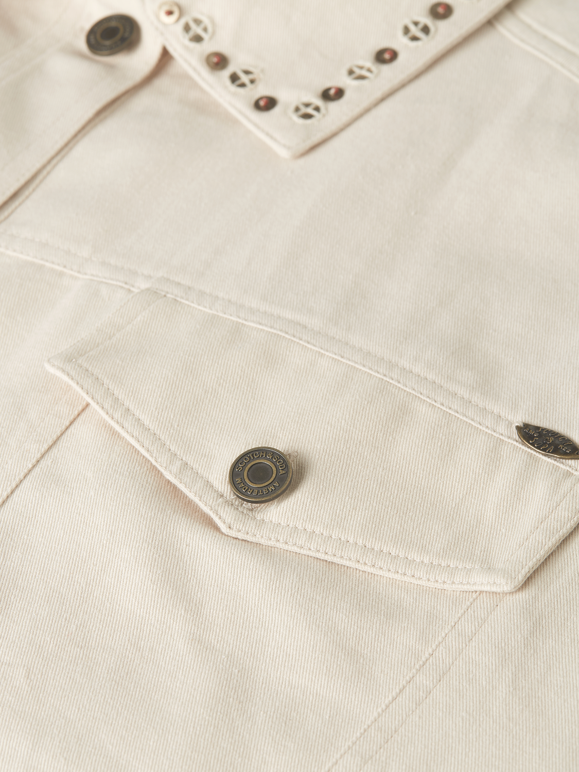 Embellished cotton trucker