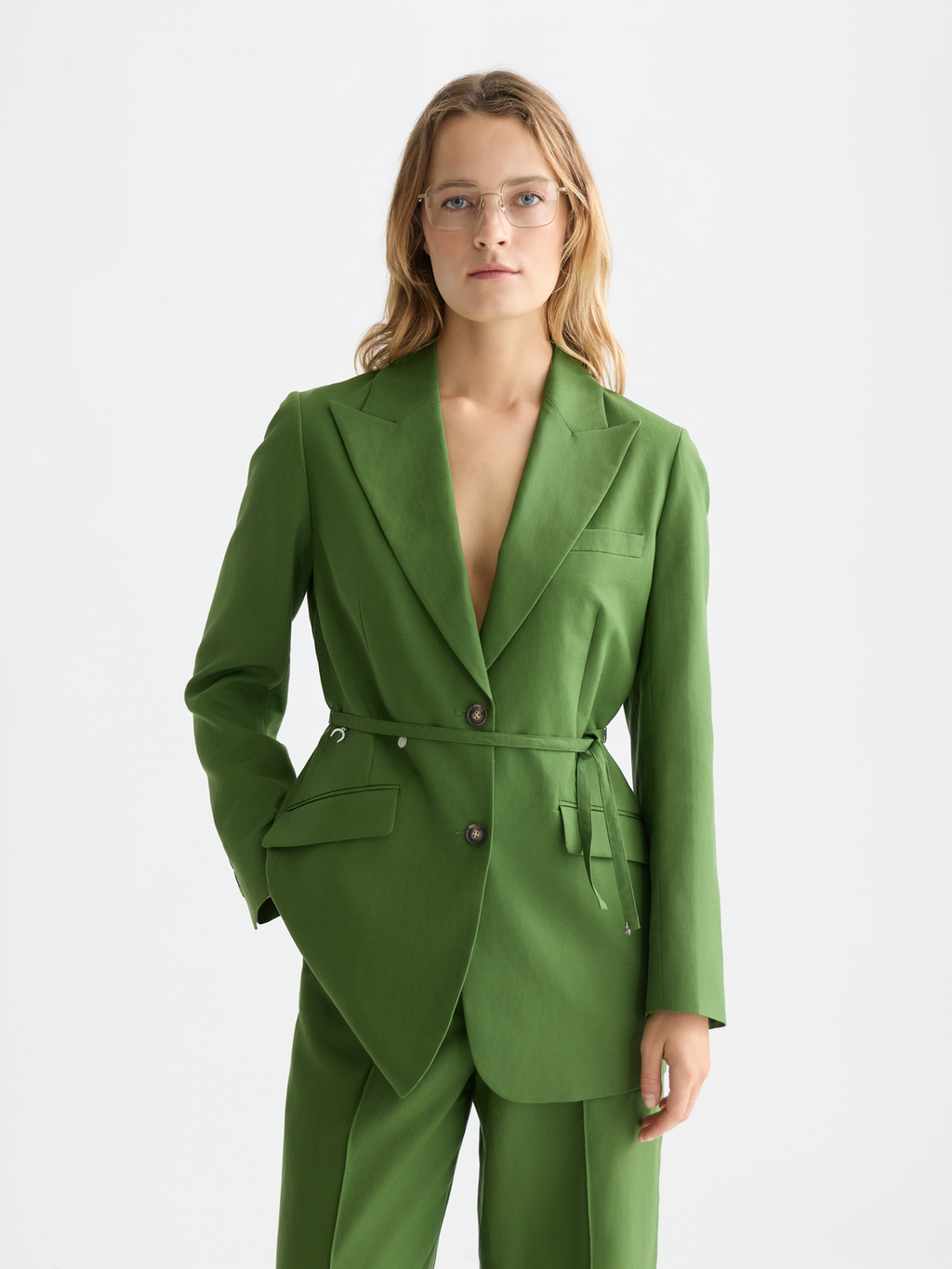 Linen blend blazer