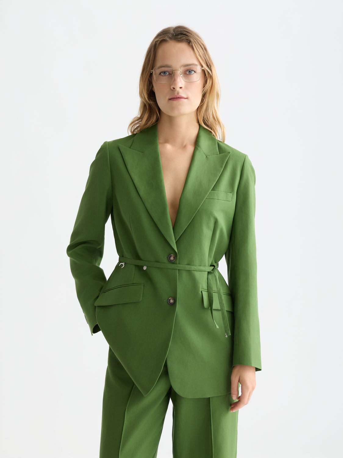 Linen blend blazer