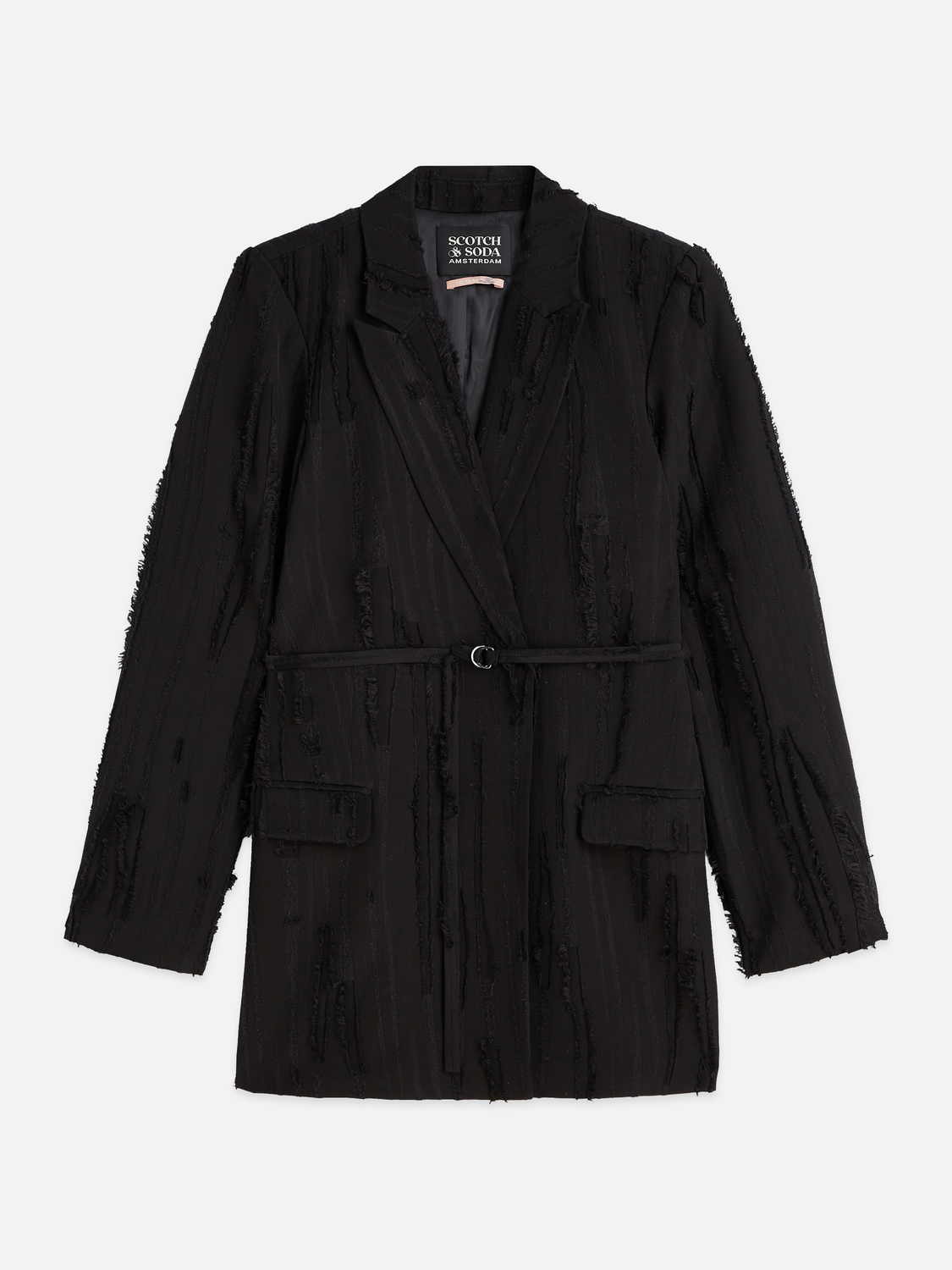 Belted double breasted blazer