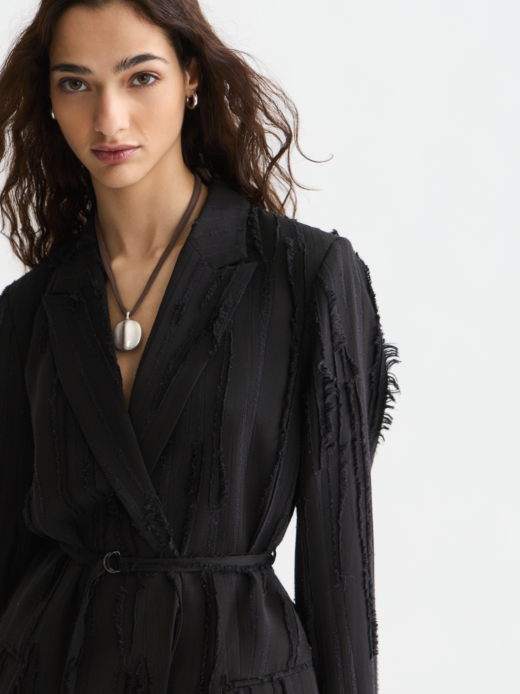 Belted double breasted blazer