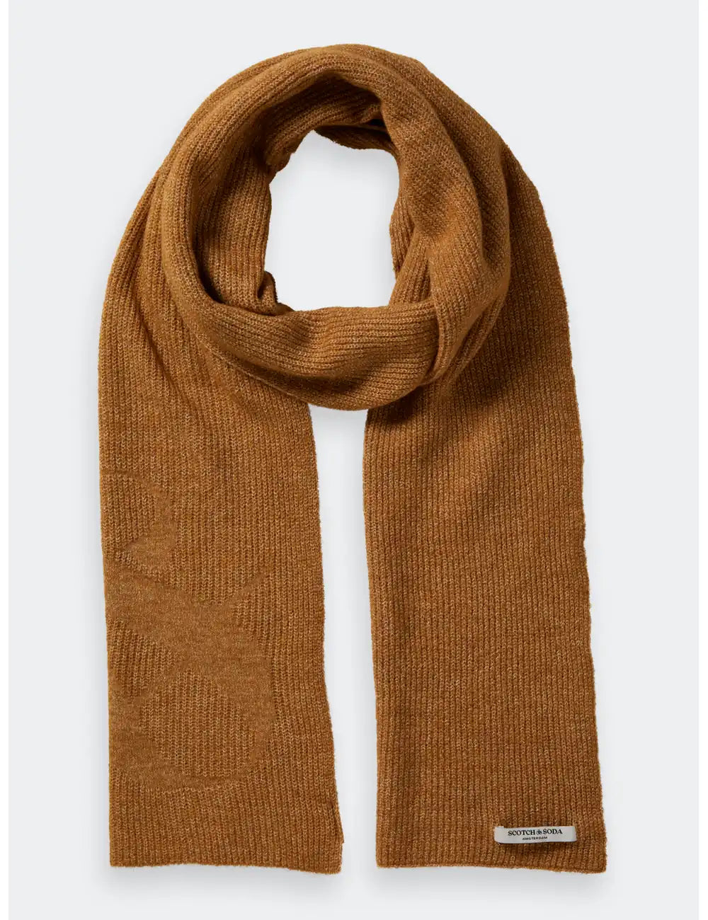 Logo Knitted Scarf front view by Scotch & Soda
