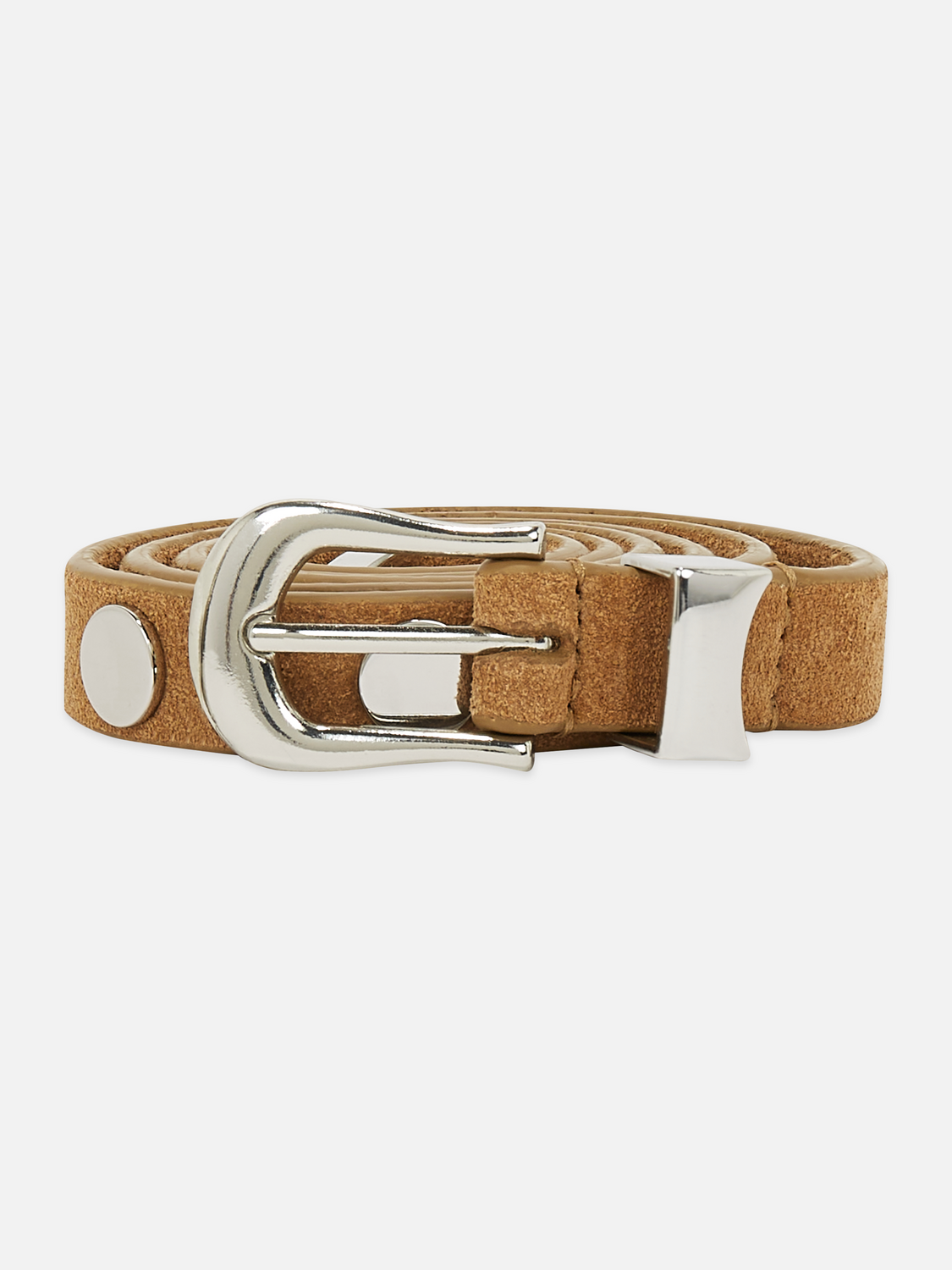 Studded suede belt