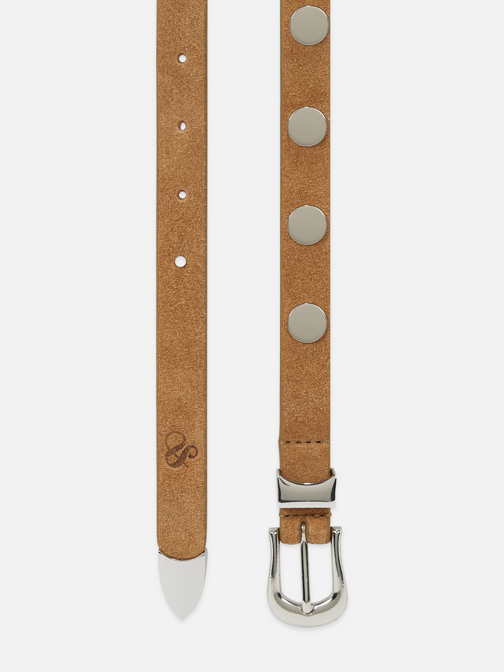 Studded suede belt