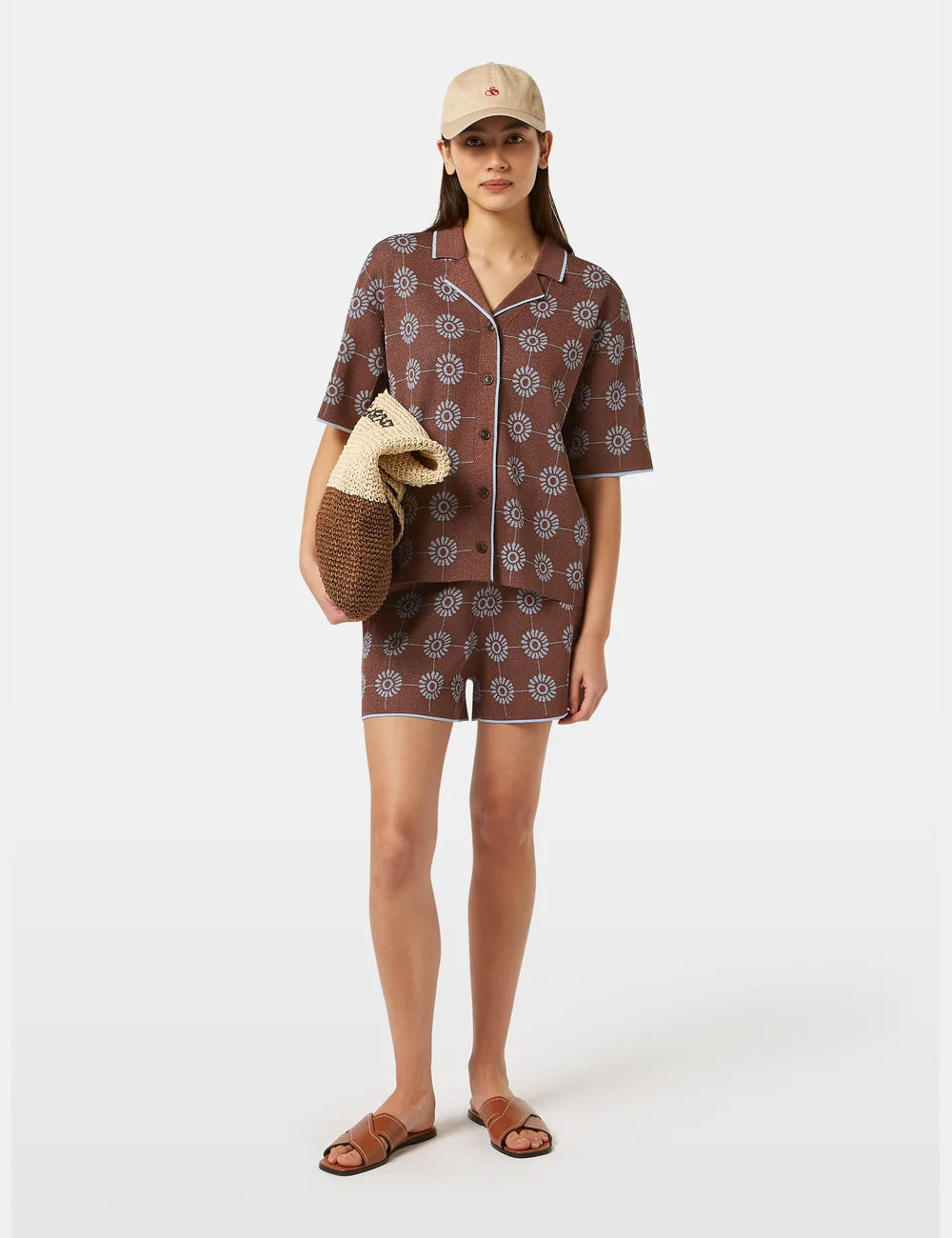 Jacquard Knitted Shorts full model shot showing overall fit by Scotch & Soda