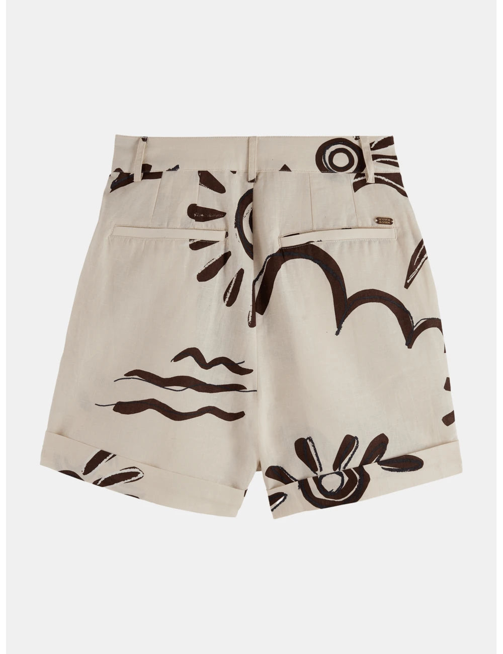 Linen Printed Shorts flat lay back view by Scotch & Soda