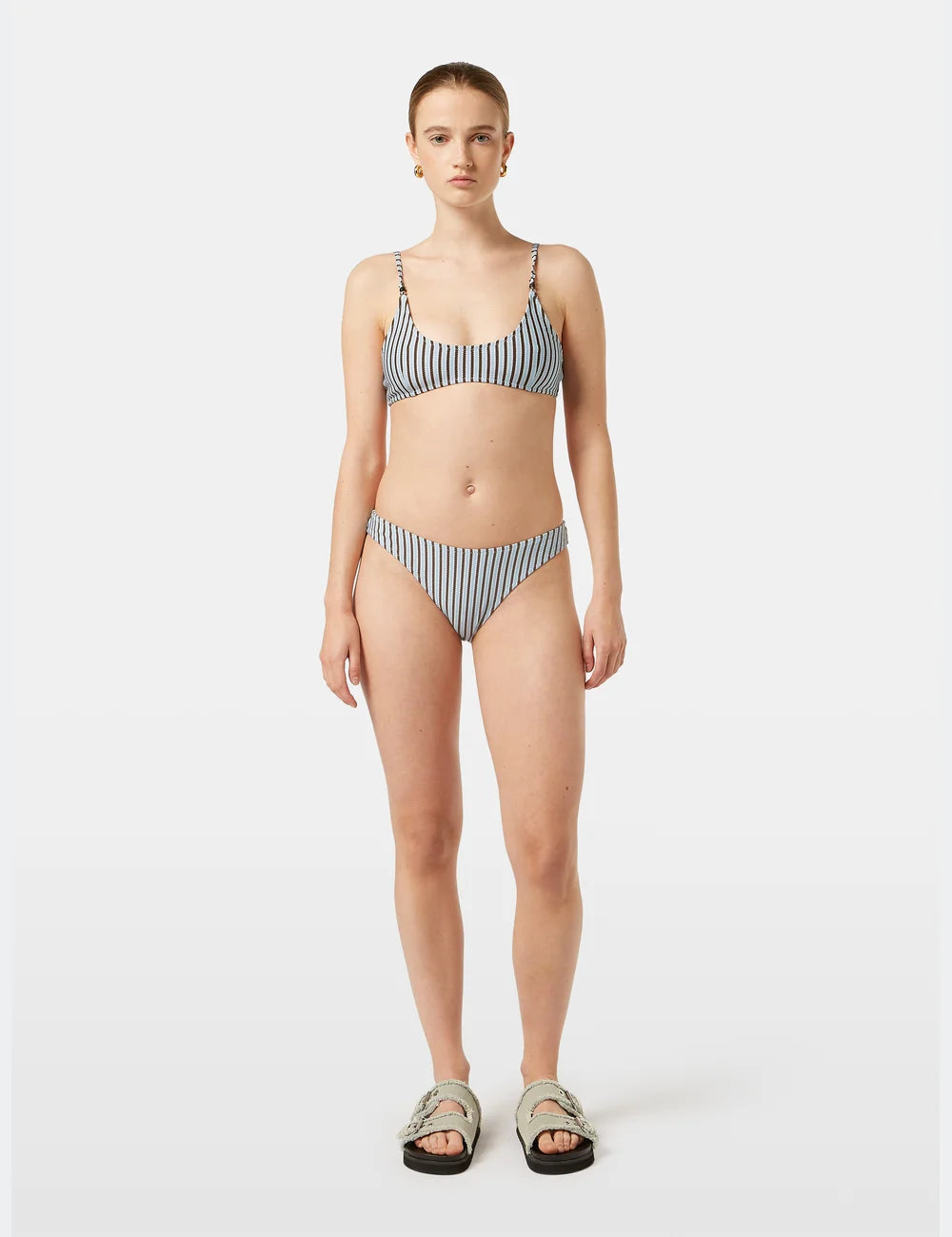 Textured Stripe Bikini full model shot showing overall fit by Scotch & Soda