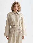 Daisy Jumpsuit Plaza close-up on model showing fit and detail by Scotch & Soda