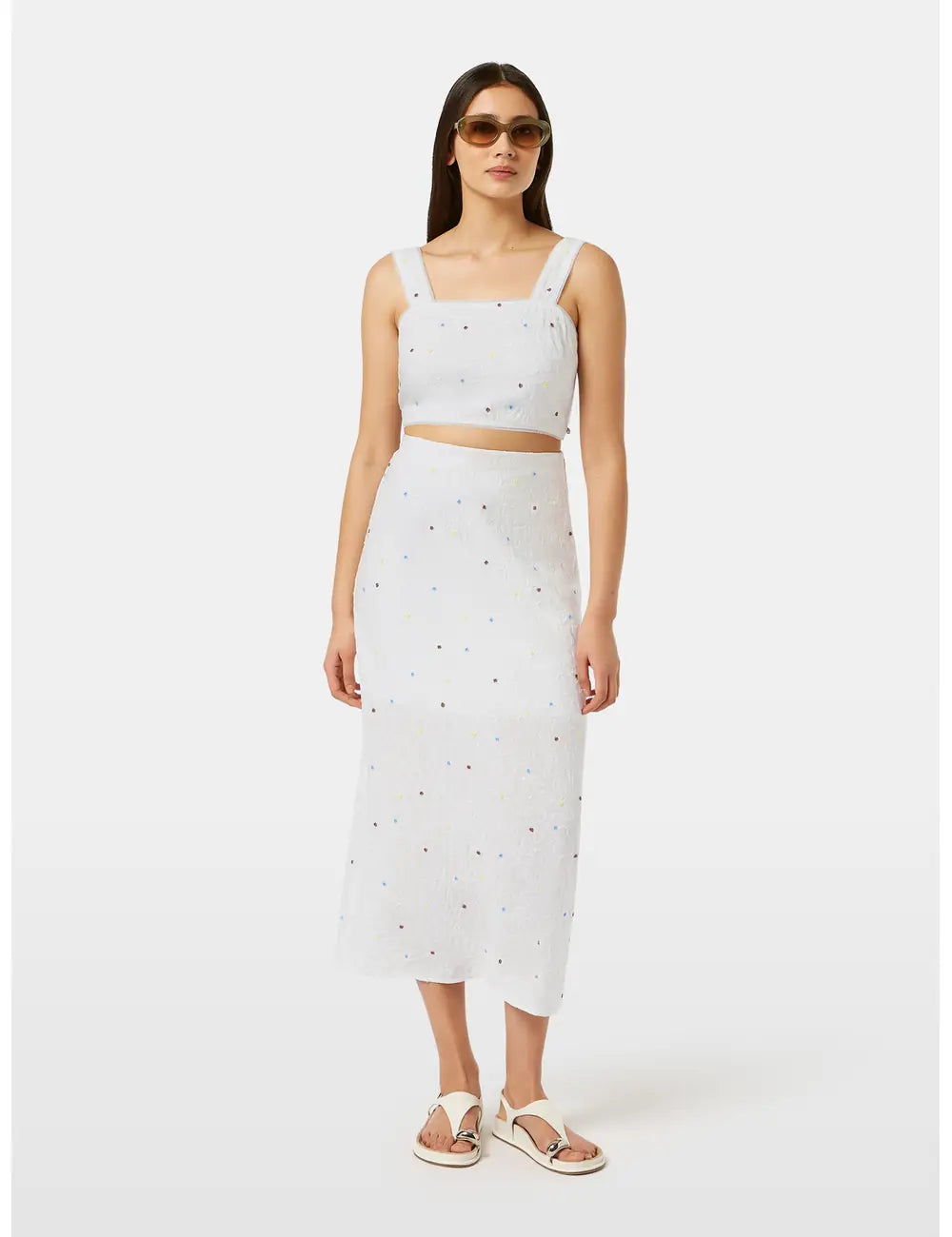 Beaded Tube Skirt full model shot showing overall fit by Scotch & Soda