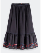 Embroidered Maxi Skirt flat lay front view by Scotch & Soda