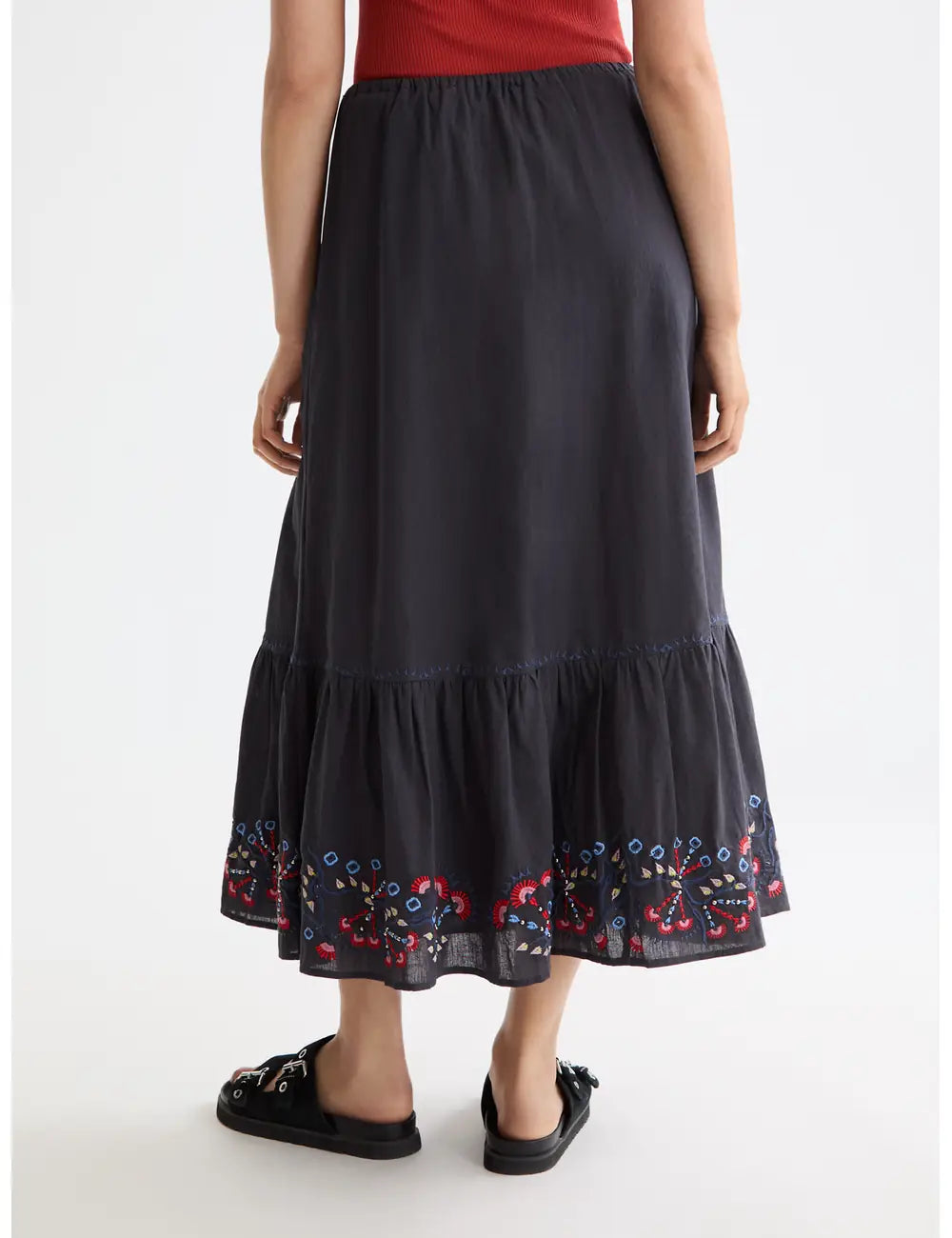 Embroidered Maxi Skirt detail shot showing fabric and craftsmanship by Scotch & Soda