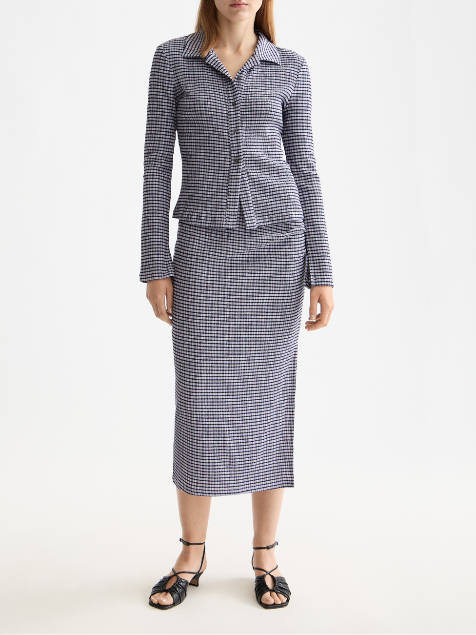 Structured gingham skirt
