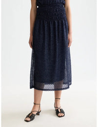 Lurex Smocked Skirt