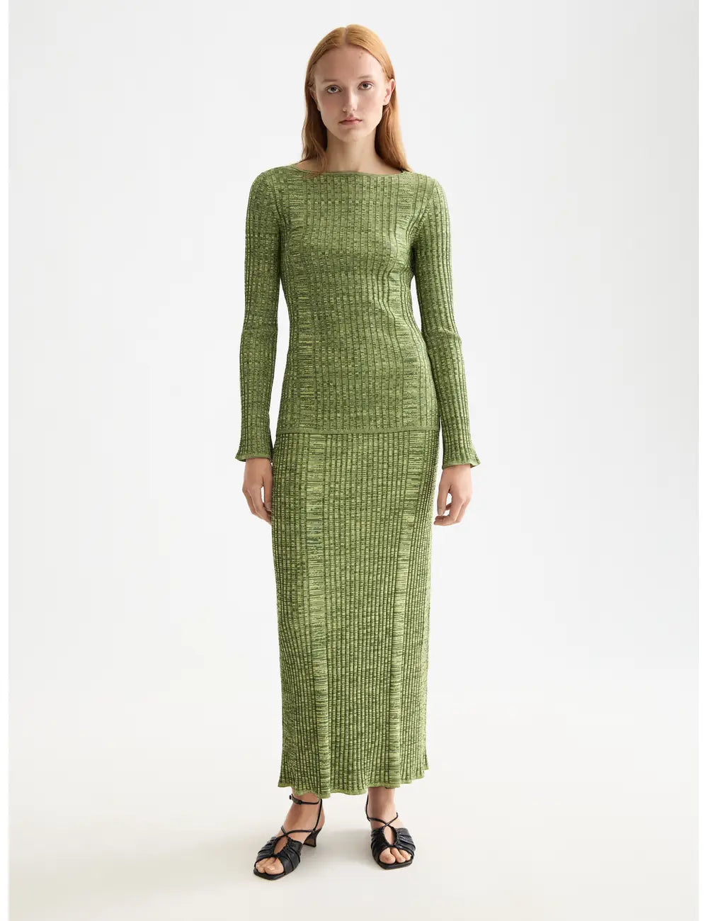 Ribbed Knitted Skirt full model shot showing overall fit by Scotch & Soda