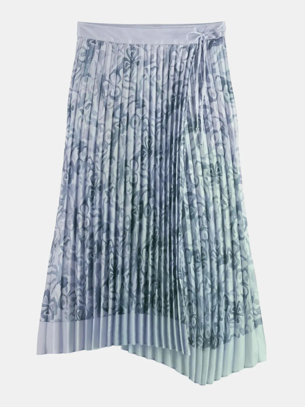 asymmetrical-pleated-wrap-midi-skirt front view by Scotch & Soda