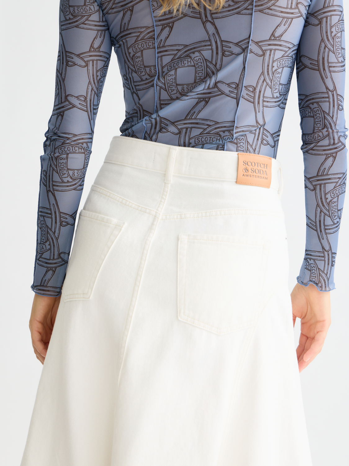 Denim maxi skirt