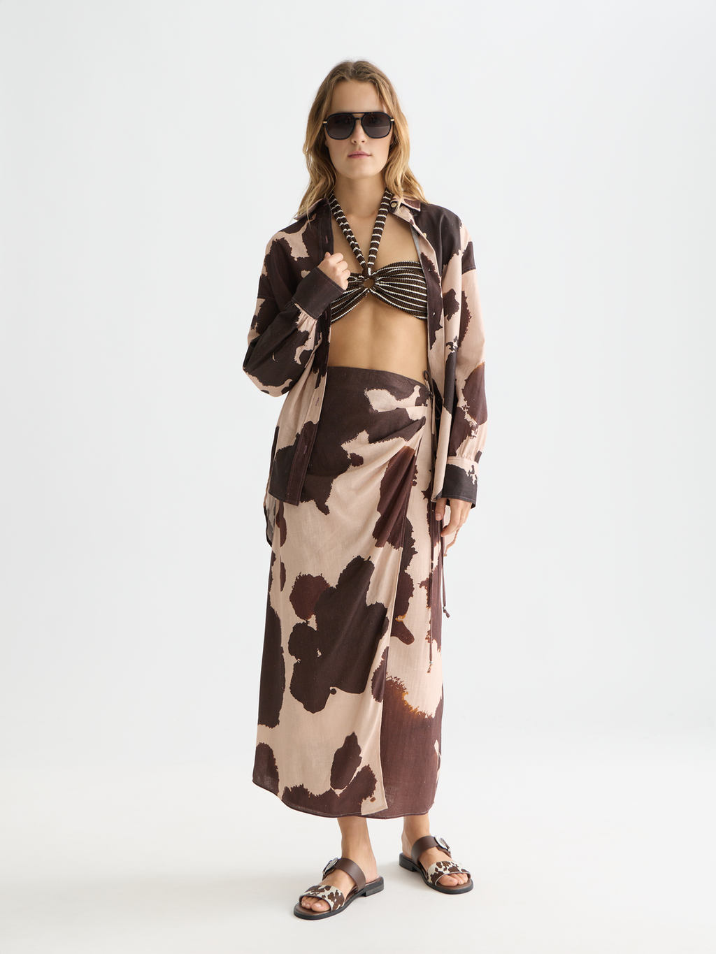 Linen wrap skirt