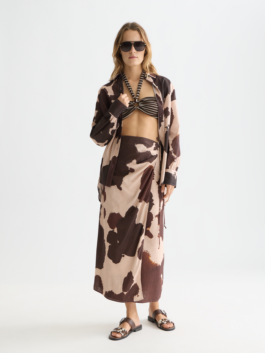 Linen wrap skirt