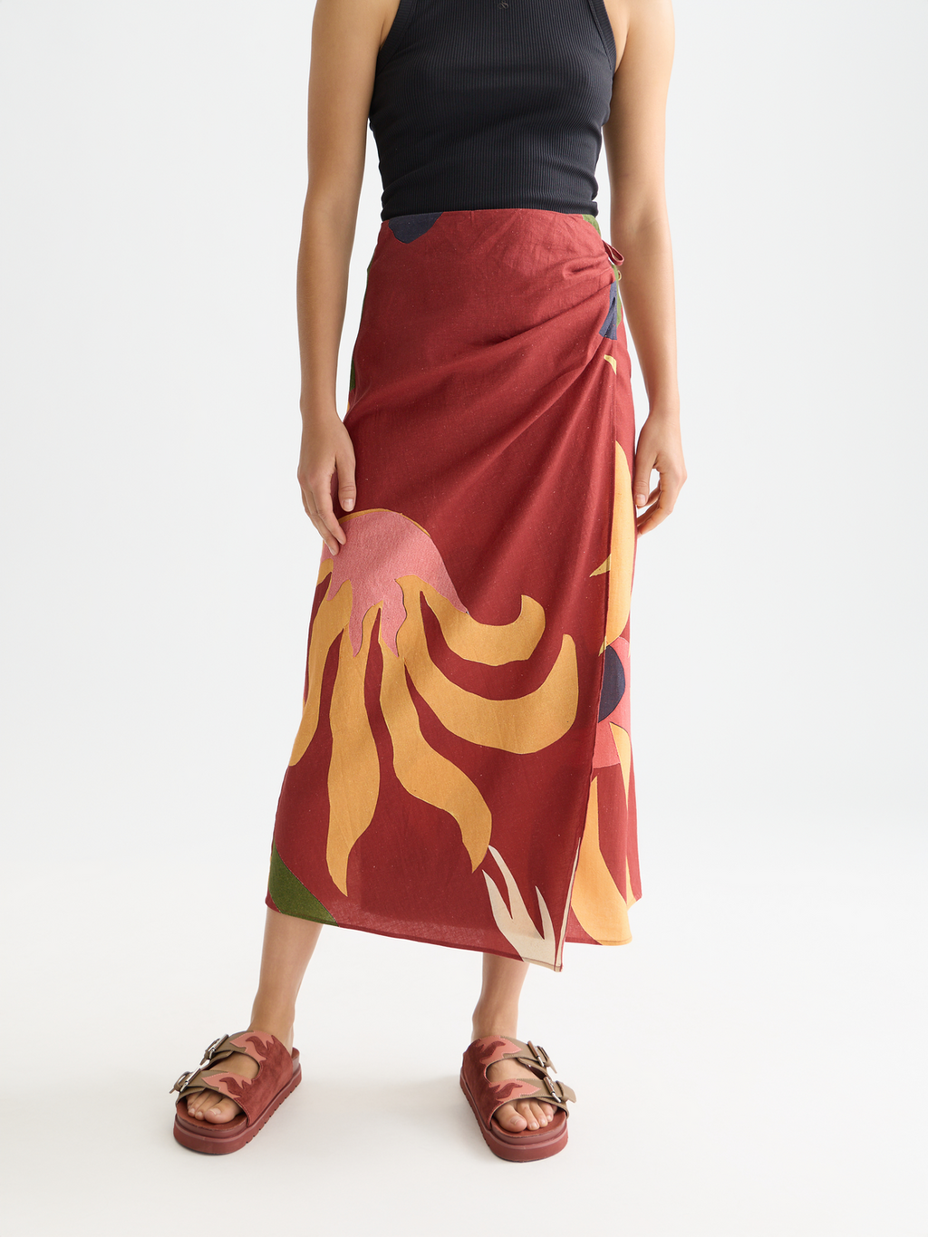 Linen wrap skirt