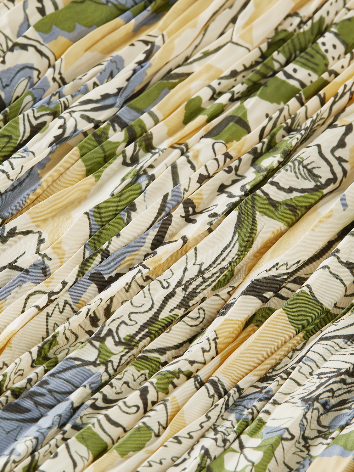 Printed pleat skirt