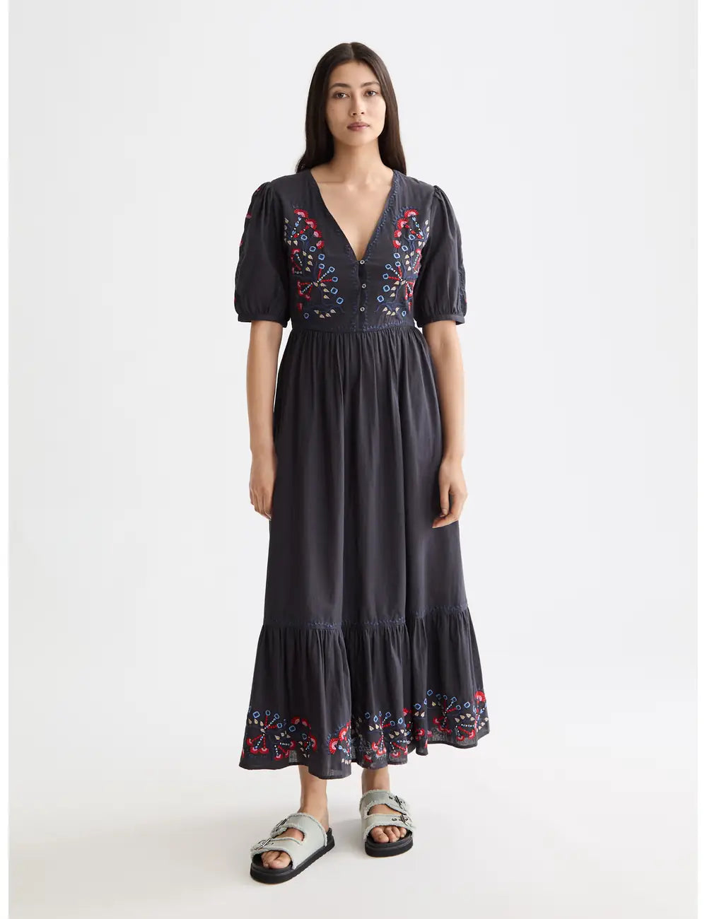Embroidered Maxi Dress full model shot showing overall fit by Scotch & Soda