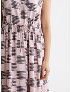 Midi Dress Gathered Waist close-up on model showing fit and detail by Scotch & Soda