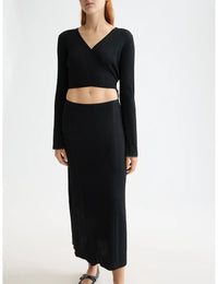 Skinny Rib Wrap Dress