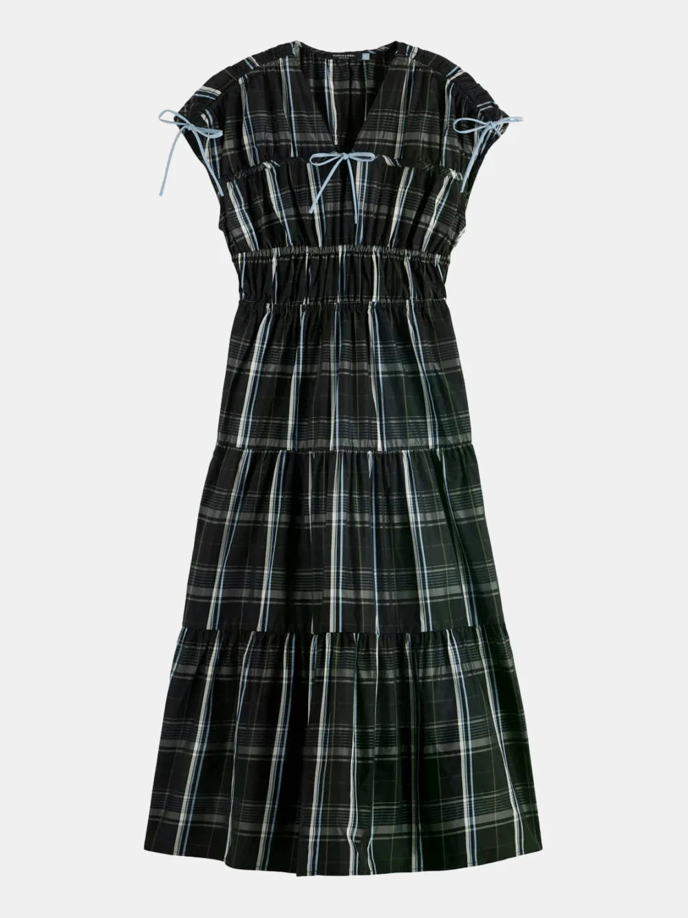 gathered-taffeta-midi-dress-with-tied-details front view by Scotch & Soda
