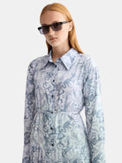 belted-shirt-midi-dress-with-pleated-hem detail shot by Scotch & Soda