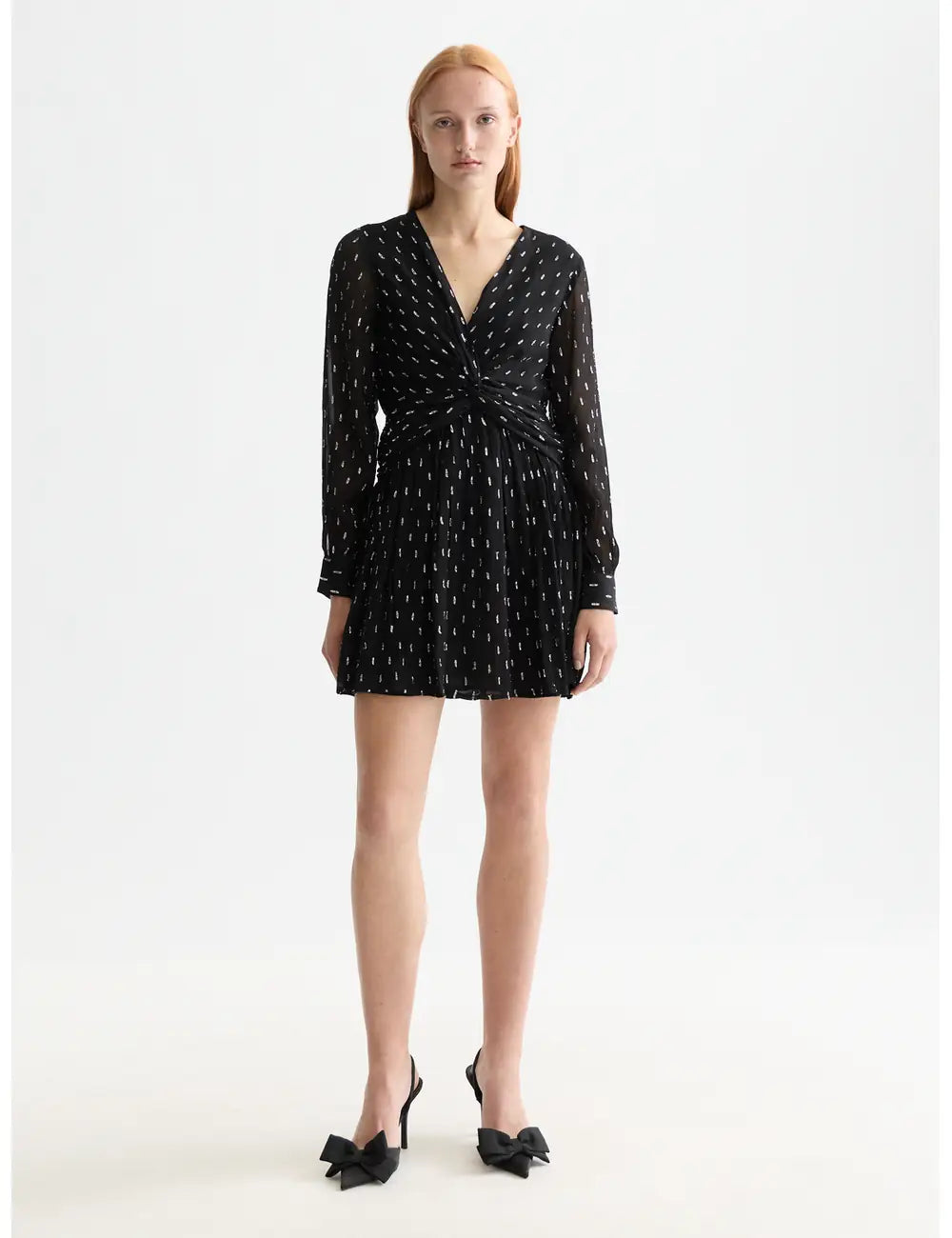 Draped Front Dress full model shot showing overall fit by Scotch & Soda