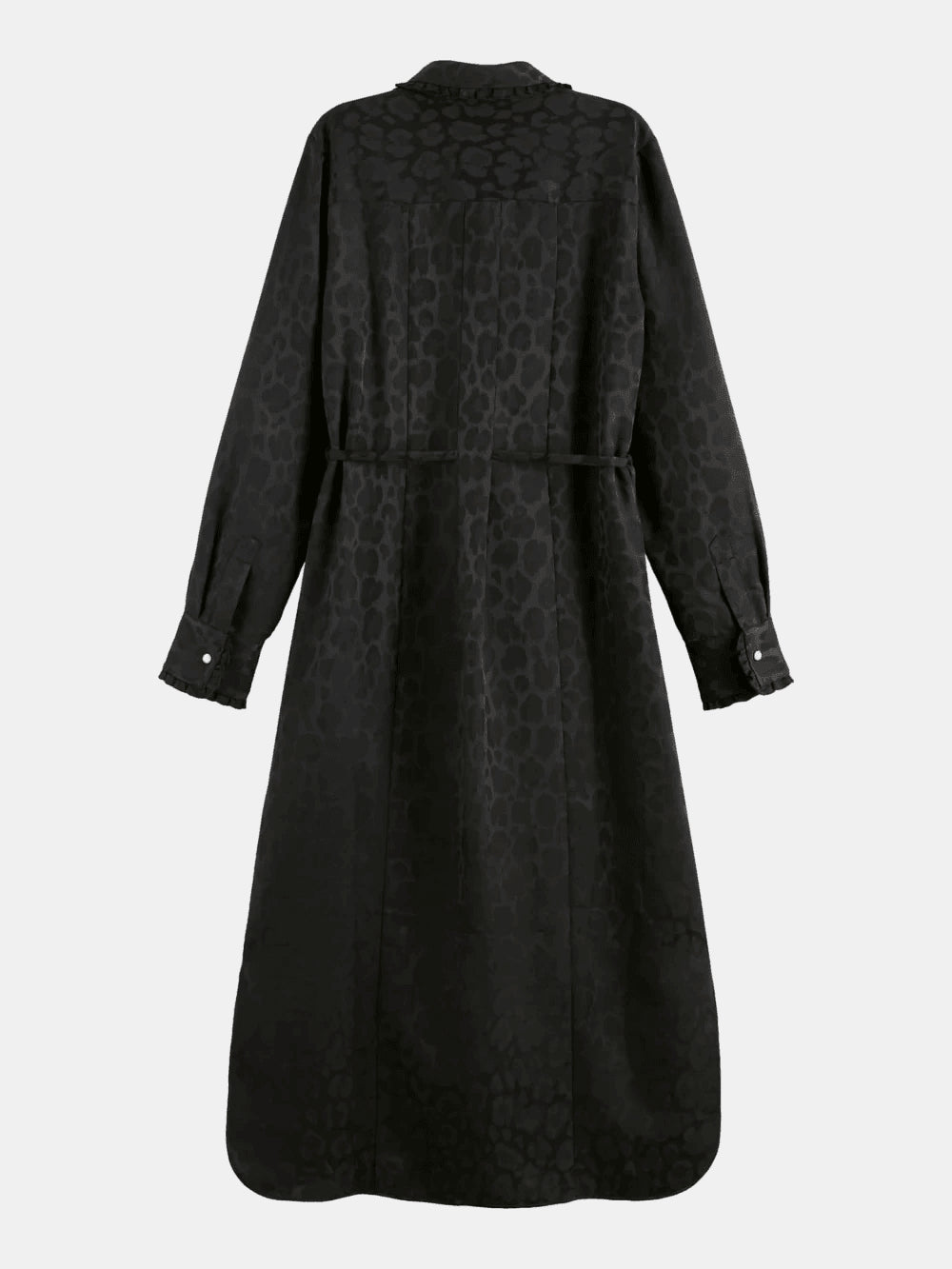 midi-shirt-dress-with-tied-waist-and-ruffles back view by Scotch & Soda