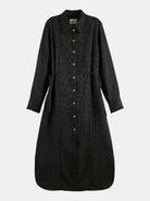 midi-shirt-dress-with-tied-waist-and-ruffles front view by Scotch & Soda