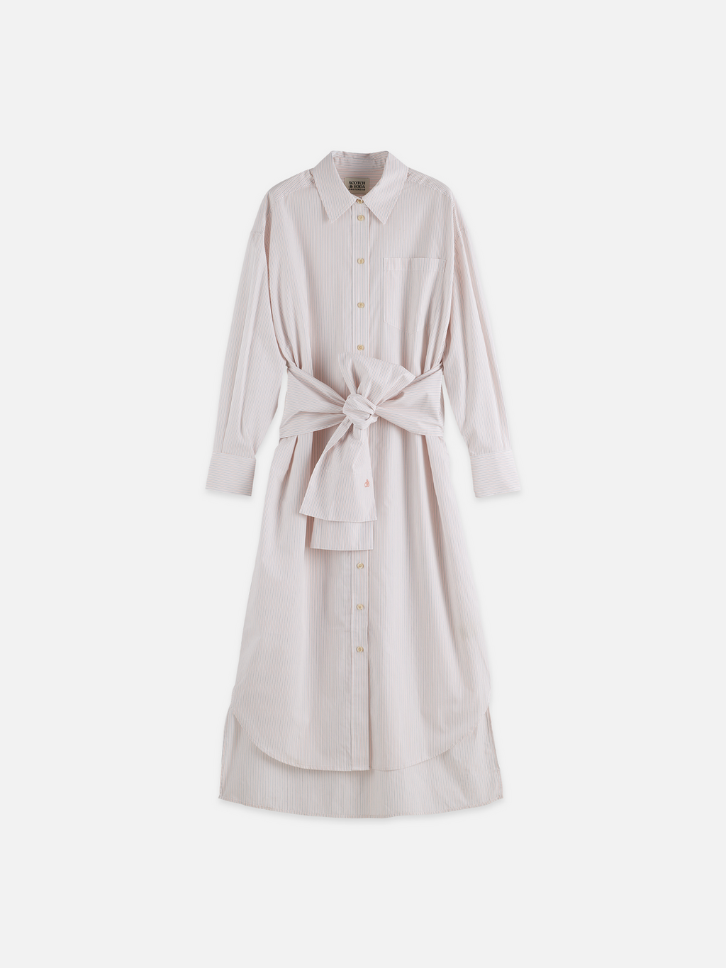 Relaxed tie shirt dress