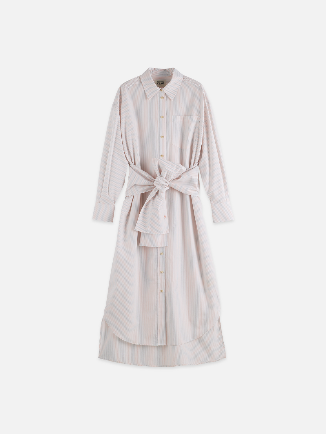 Relaxed tie shirt dress