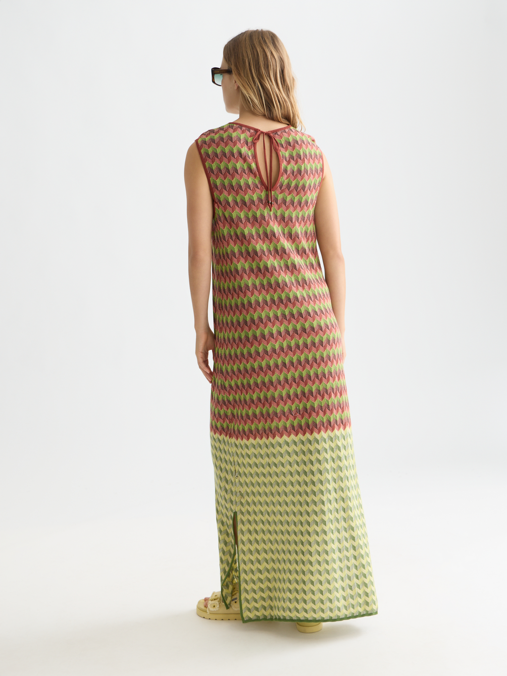 Chevron knitted maxi dress