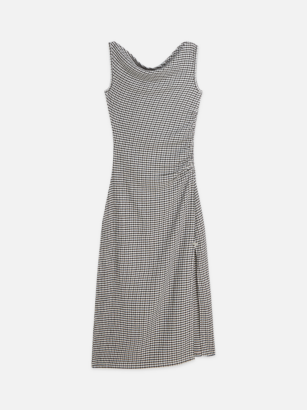 Structured gingham midi dress