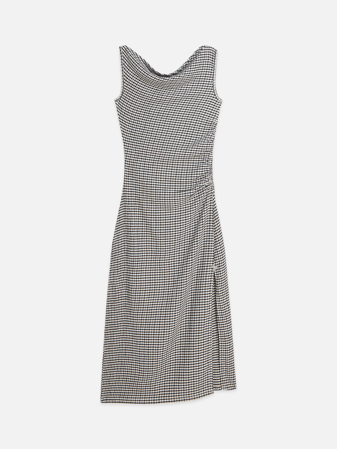 Structured gingham midi dress