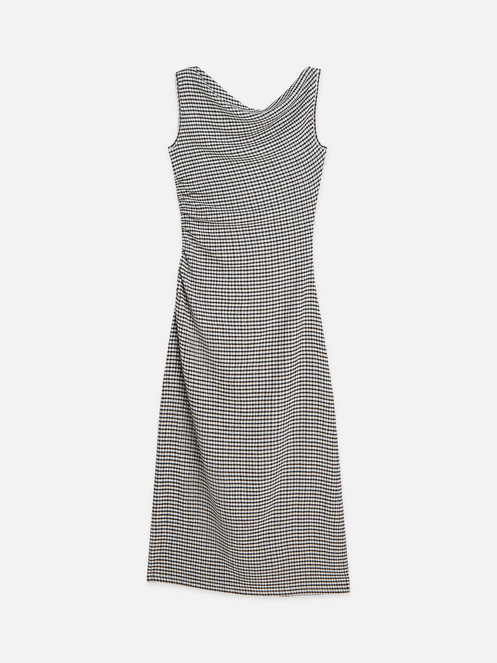 Structured gingham midi dress
