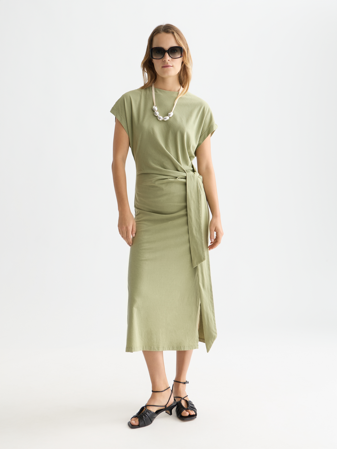 Knotted relaxed midi dress
