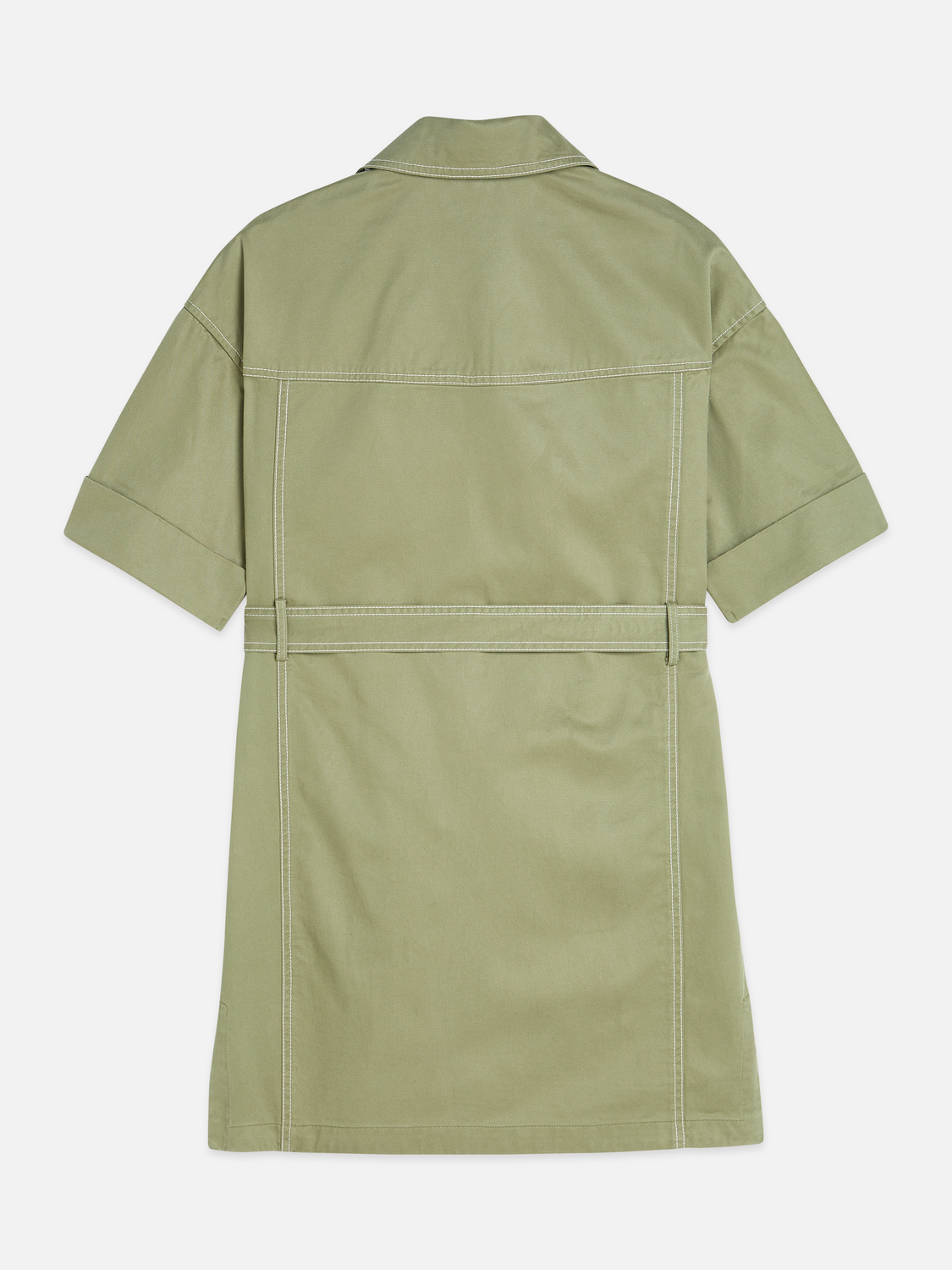 Belted utility mini dress